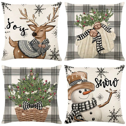 Classic Linen Christmas Pillow Case/Covers